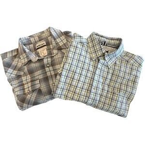 Ariat Shirts Button and Snap Lot Of 2  Mens Size Med Short Sleeves Pro and Retro